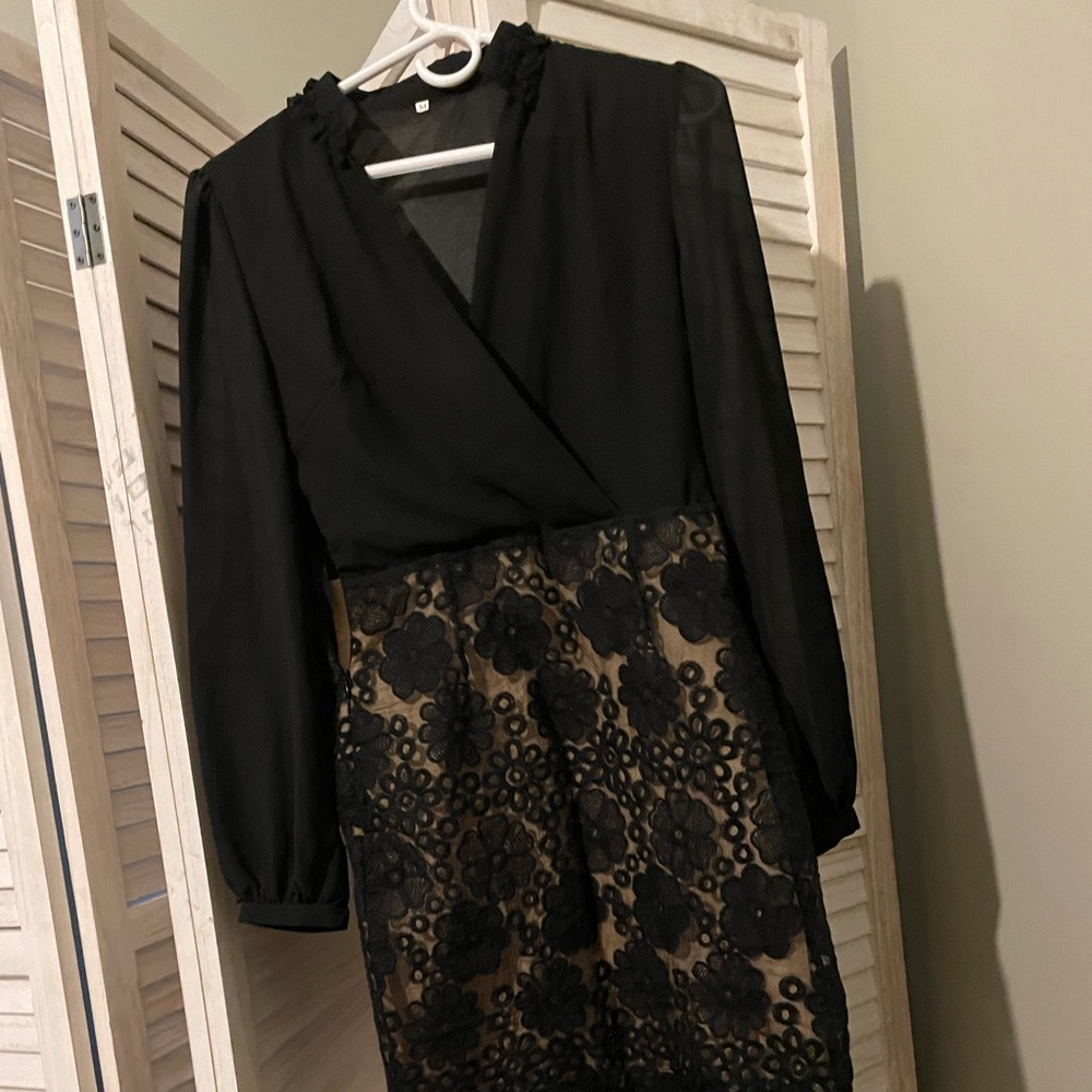 Black lace dress. Size medium.